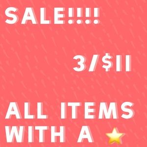 Sale!!! 3 items for $11.00